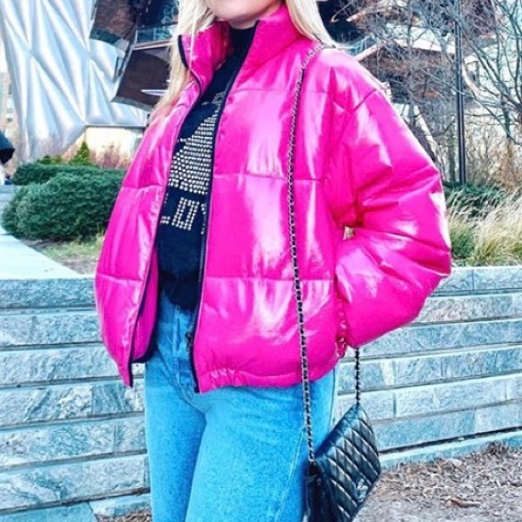 Forever 21 Jackets \u0026 Coats | Bright Pink Puffer Jacket | Color: Pink | Size: M | Epattxo's Closet